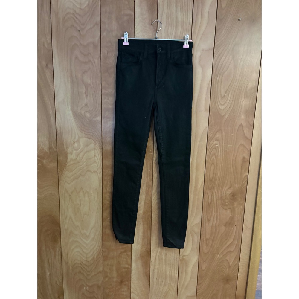 Joe's Jeans Womens Black Coated High Rise Skinny Jeans Waxed Denim Size 25